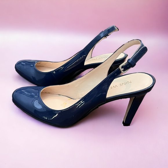 Nine West Slingback Pumps | Blue |Closed Toe | Size 7M | Like New - Picture 1 of 7